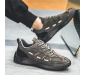 Zapatillas de deporte ligeras y de tendencia de moda para hombre, zapatos casuales de verano para hombre, transpirables y suaves, calzado de oficina para hombre con cordones para caminar en la ciudad. 39 negro