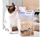 Cubo de almacenamiento de alimentos para perros Tanque de almacenamiento de granos para alimentos para mascotas Caja de almacenamiento de arroz para cocina Tarro sellado de granos para alimentos para gatos Accesorios para perros y gatos