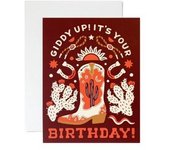 Tarjeta de cumpleaños Gubblecote Giddy Up One Size marrón/blanco