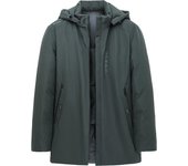 Chaqueta de algodón con capucha de invierno para hombre Chaqueta de algodón cálida y gruesa superior para hombre Longitud media XL negro