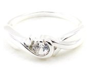 Anillo de plata 'Câlin' blanco 52