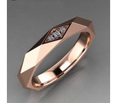 Anillo redondo de circonita cúbica para mujer, oro blanco, oro rosa, anillo redondo facetado irregular, regalo para parejas 7 de oro blanco