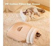 Saco de dormir para gatos, cama cálida para mascotas, acogedora casa para gatos, tienda de campaña de vellón, nido para mascotas, saco de dormir de otoño e invierno para gatos de interior M marrón