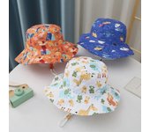 Sombrero de sol con dibujos animados para niños: estilo pescador de verano para niños y niñas One Size