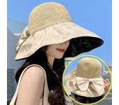 Gorra de sol plegable, gorra de playa de ala ancha, sombrero de pescador de verano amarillo