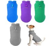 Ropa para mascotas, chaleco polar para perros, jersey para clima frío, chaqueta para perros, ropa de invierno para perros, suéter, abrigo con anilla para correa para perros pequeños y gatos S