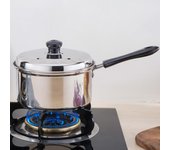 Cacerola antiadherente con tapa, olla para cocinar, olla hirviendo, salsa de pasta, fideos de leche de acero inoxidable 14cm