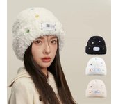 Sombrero de pescador con botones de colores peludos para mujer, gorro de pescador cálido y grueso de invierno, suave, cómodo, resistente al viento y elegante. one size