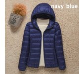 Nueva chaqueta de fino algodón Down para mujer, chaquetas ultraligeras de plumón de pato blanco, abrigos cálidos de otoño e invierno, prendas de vestir portátiles 6XL negro