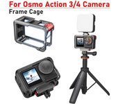 Estuche protector de aleación de aluminio con zapata fría y orificio de 1/4 de pulgada para cámara de acción DJI Osmo Action 3/4.