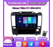 Radio de coche Android para Nissan Tiida C11 2004-2011 reproductor Multimedia de 9 pulgadas unidad principal de navegación GPS WIFI 1 + 16GB