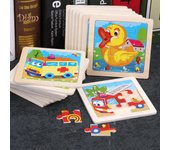 TOYS & TOTS 9 piezas de madera de dibujos animados de animales rompecabezas de aprendizaje panel educativo juguetes para niños Cock