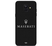 Coque maniacase pour Samsung Galaxy A8 2018 maserati blanc fond carbonne