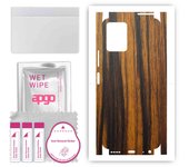 apgo Protective Skin Sticker for the back+sides compatible with Vivo Y21 2021, Full Wrap Film, Foil, Vinyl - Pattern Tigerwood