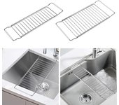 Escurridor de platos sobre el fregadero, posavasos de corcho, escurridor de fregadero multiusos de acero inoxidable, colador de fregadero para encimera Small
