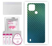 apgo Protective Skin Sticker for the back compatible with Realme C21, Wrap Film, Foil, Vinyl - Pattern Carbon Chameleon CAKA1
