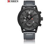 Reloj CURREN de cuarzo de nueva marca a la moda para hombre, de piel sintética con calendario, resistente al agua hasta 3ATM, informal para hombre