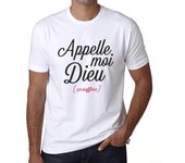 Camiseta Vintage Hombre Camiseta Gráfica Appelle Moi Dieu Blanca XS blanco