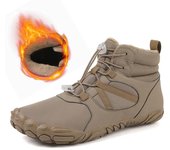 Botas de nieve altas, antideslizantes, impermeables, de invierno, para hombres y mujeres, con forro de terciopelo grueso y diseño de cinco dedos para montañismo. 41 gris