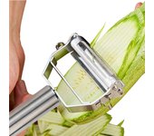 Pelador de frutas y verduras de acero inoxidable, melón, patata, zanahoria, pepino, rallador multifunción, pelador en juliana, rebanada, herramienta de cocina para el hogar