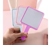 Espejo de maquillaje con asa, buen agarre, espejo de mano para peluquería, espejo de tocador cuadrado, accesorios de salón verde