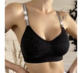 Sujetadores deportivos para mujer, Top corto para Fitness, gimnasio, correr, ropa deportiva, ropa interior para mujer, sostén push-up, sujetador de Yoga One Size blanco