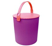 Yawata Kasei 222873 Omniutti cubo con tapa, morado, L 3,2 gal (10 l), Herramienta multifunción Sceltevie Vivid