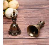 Campana mágica de latón hecha a mano, campana de viento, llavero con colgante de bronce tibetano 1