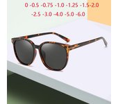 Antideslumbrante Uv400 Oval Miopía Lente Gafas de sol graduadas Hombres Polarizadas Leopardo Marco Miopía Gafas 0 -0 .5 -0 .75 To -6 0.5
