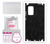 apgo Protective Skin Sticker for the back+sides compatible with Samsung Galaxy A52 4G, Full Wrap Film, Foil, Vinyl - Pattern Black Camo