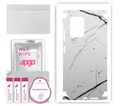 apgo Protective Skin Sticker for the back+sides compatible with Xiaomi Poco X4 GT, Full Wrap Film, Foil, Vinyl - Pattern White Marble