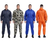 Mono de manga larga para hombre, uniforme de mecánico con bolsillos grandes y cremallera en la mitad delantera 4XL azul marino