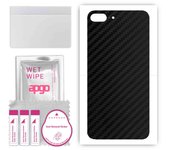 apgo Protective Skin Sticker for the back compatible with Apple iPhone 7 Plus, Wrap Film, Foil, Vinyl - Pattern Carbon Black