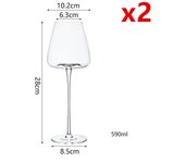 Copa de vino de cristal transparente, copas para fiesta de boda, vaso para beber, gran barriga, boca pequeña, copa de Borgoña, flauta de champán de Jerez, 2 uds. 2 Pcs 240ml 200-800ml