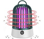Lámpara repelente de mosquitos inalámbrica, lámpara repelente de mosquitos electrónica, lámpara antimoscas, lámpara ultravioleta de 3600 V, mata insectos para el hogar, la cocina, el patio y el camping gris