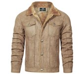Nueva chaqueta de solapa de piel de un solo borde para hombre, abrigo de lana de invierno para hombre, ropa holgada para hombre XL