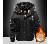 Otoño Invierno nuevas llegadas prendas de vestir exteriores para hombres abrigos con capucha con cuello de piel grande con estilo Parkas de invierno abrigos cálidos ropa abrigo M rojo