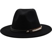 Nuevo sombrero Fedora de lana para hombres y mujeres para invierno otoño elegante señora gánster Trilby fieltro Homburg Iglesia Jazz sombrero 55-58CM ajustable CHILD 54CM
