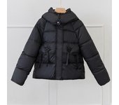 Abrigo de invierno para mujer, talla grande, moda, grueso, cálido, de gran tamaño, parkas cortas con capucha, chaquetas de manga larga para mujer M marrón