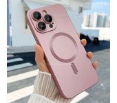 Funda magnética de carga inalámbrica Magsafe para iPhone 15, 14, 13, 12, 11 Pro Max Plus, X, XS, XR, 7, 8Plus, protección completa de lente, cubierta suave For iPhone 15 ProMax color rosa
