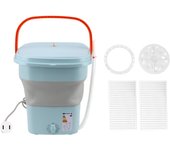 Lavadora portátil de 16L con función de centrifugado suave y tubo de drenaje. Lavadora portátil totalmente automática de 65W. azul