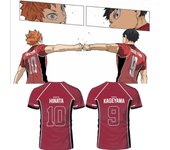 Camiseta de cosplay roja de anime japonés Haikyuu Fukurdani, disfraz de dibujos animados, camiseta de manga corta con estampado 3D para hombre. M
