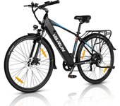 Bicicleta eléctrica de 27,5 pulgadas, S700-1 para adultos, para hombres y mujeres, con batería de 48 V y 10,4 Ah, bicicletas eléctricas urbanas con 7 velocidades, pantalla LCD negro