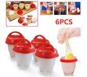 6 uds cocina de huevos Flexible silicona antiadherente cocina cocinar huevos hervidos cazadores furtivos separador vaporizador molde para huevos accesorios de taza 6Pcs