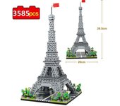 3585 Uds. Modelo de arquitectura mundial bloques de construcción París Torre Eiffel diamante Micro ladrillos de construcción DIY juguetes para niños regalo