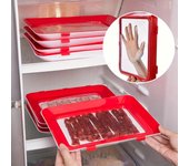 Bandejas reutilizables y duraderas para almacenar alimentos - Ideales para organizar cocinas y restaurantes - Cajas de repuesto para refrigerador, sin pilas 1pc rojo