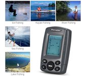 Buscador de peces portátil LCD de 2,4 pulgadas, buscador de pesca con rango de profundidad de 240 pies con sensor de sonda con cable