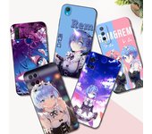 FUNDA DE TPU NEGRA PARA VIVO Y20 Y11S Y20I Y20S Y20A Y20G Y20T Y20SG Y21T Y21A Y21E Y21S Y21 2021 Ram Rem Anime Cartoon Y20SG Y20S 2021