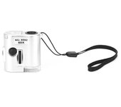 Mini microscopio de bolsillo de 60 aumentos, lupa LED con detector de billetes falsos