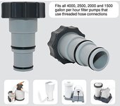 Adaptador de válvula de émbolo de gran durabilidad y eficiencia, accesorio para piscina con collares para rosca Intex ARU